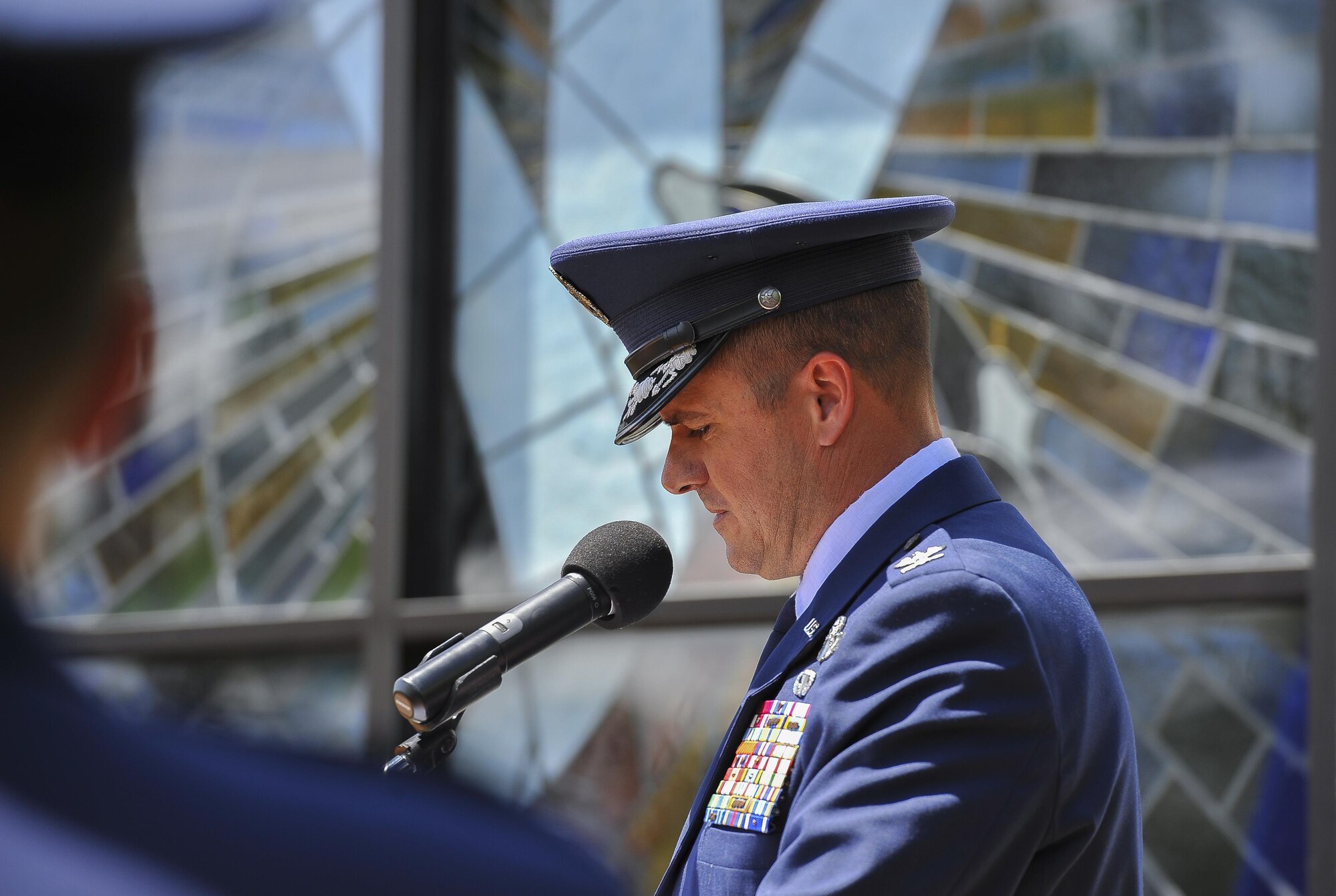 Col. Sean Farrell, the commander of the 1st Special Operations Wing, provides remarks during a ceremony for the 36th anniversary of Operation Eagle Claw at Hurlburt Field, Fla., April 25, 2016. Operation Eagle Claw, conducted April 24, 1980, was a joint-services mission to rescue Americans who were being held hostage by a mob in Tehran, Iran, since Nov. 4, 1979. Tragically, the attempt ended in the death of eight service members, including five Air Commandos from the 1st Special Operations Wing, 8th Special Operations Squadron. (U.S. Air Force photo Airman 1st Class Kai White)