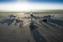Various U.S. Air Force weapon systems assigned to Moody Air Force Base, Ga., are displayed on Moody’s flightline, April 27, 2016. The 23d Wing organizes, trains and employs combat-ready A-10C Thunderbolt II and HC-130J Combat King II aircraft, HH-60G Pave Hawk helicopters, Guardian Angel Weapons System, and personnel consisting of approximately 5,500 military and civilian personnel, including geographically separated units in Nevada, Florida and Arizona. (U.S. Air Force photo by Staff Sgt. Olivia Dominique/Released)