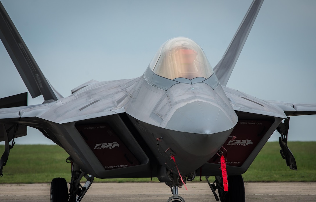An F-22A Raptor sits parked on the flightline at Mihail Kogalniceanu Air Base, Romania, April 25, 2016. A similar forward deployment also occurred at Šiauliai Air Base Air Base, Lithuania, April 27, 2016. The aircraft will conduct air training with other Europe-based aircraft and will also forward deploy from England to maximize training opportunities while demonstrating U.S. commitment to NATO allies and the security of Europe. The Raptors are deployed from the 95th Fighter Squadron at Tyndall Air Force Base, Florida. (U.S. Air Force photo/Tech. Sgt. Ryan Crane) 