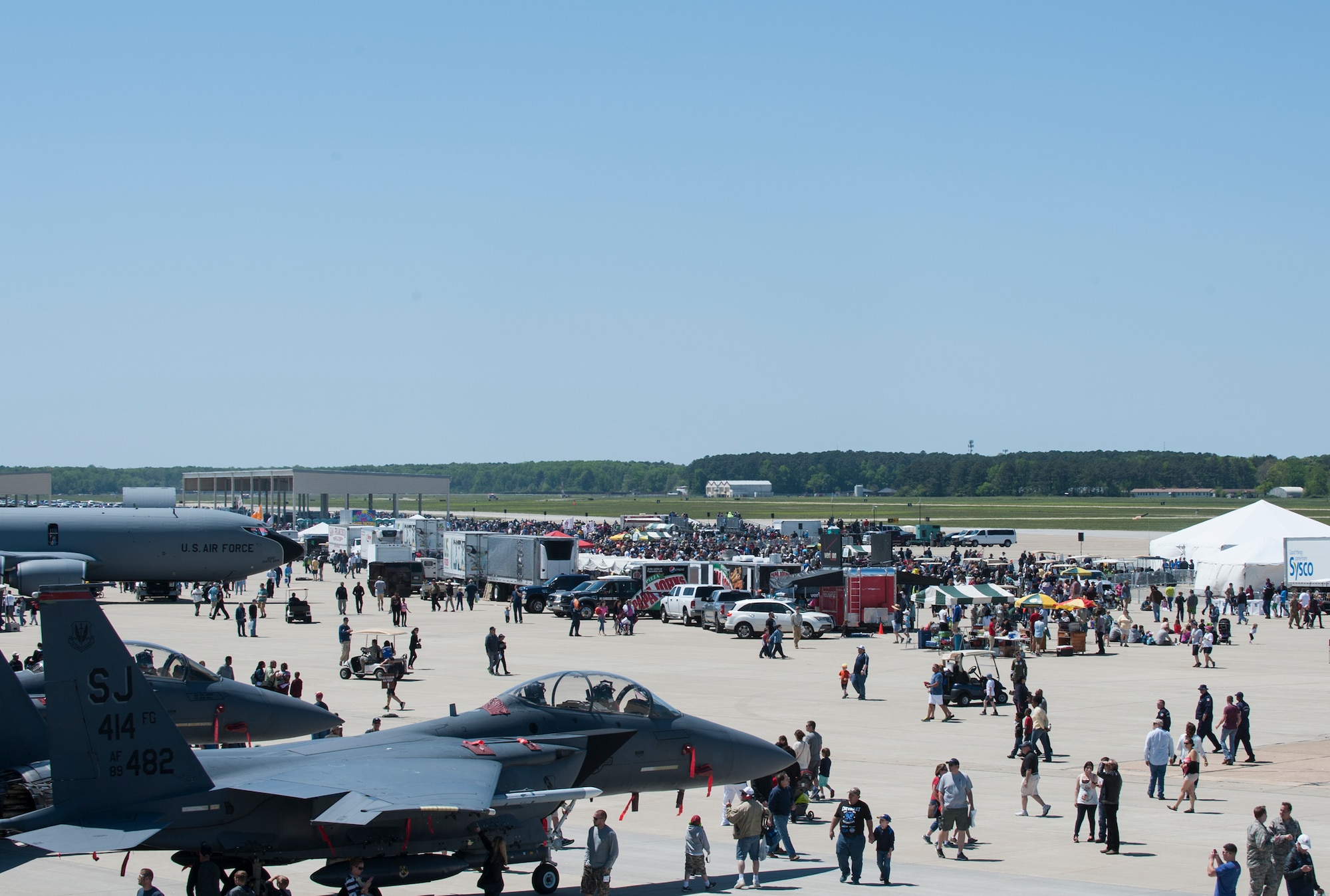 Aircraft enthusiasts from throughout the world attend the AirPower over Hampton Roads Open House at Langley Air Force Base, Va., April 24, 2016. The open house gave military and civilian personnel the opportunity to get up-close-and-personal with various aircraft and witness the Air Force’s past and present capabilities in airpower. (U.S. Air Force photo by Airman 1st Class Kaylee Dubois)