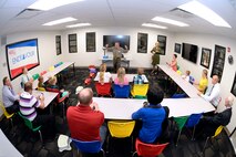 Larry Henkles, Aerospace Center for Education coordinator, demonstrates how static electricity works at the newly opened Lieutenant General Marc C. Reynolds Aerospace Center for Education April 27, 2016. The Reynolds Aerospace Center for Education, located at the Hill Aerospace Museum, is partnering with local school districts providing additional co-curricular educational opportunities with elementary aged school children. Starting in the fall of 2016, additional children will visit the Hill Aerospace Museum and participate in hands-on activities that correspond directly with the Science curriculum of their particular grade. (U.S. Air Force photo by Todd Cromar)