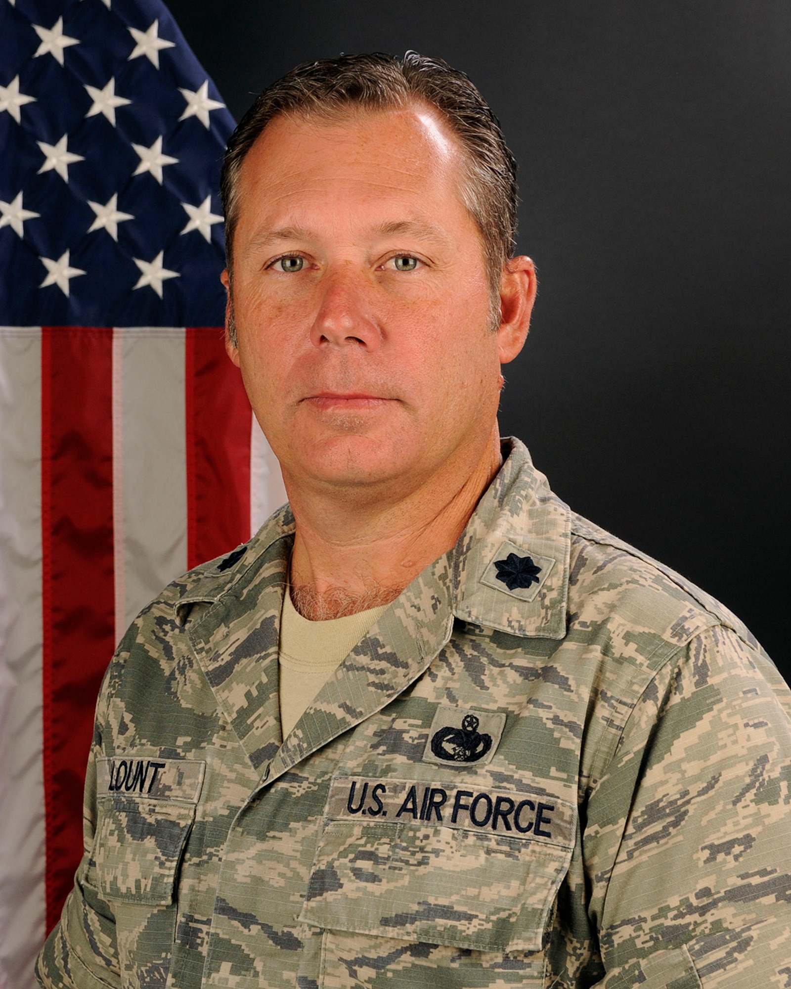 Lt. Col. Charles Blount, 169th Logistics Readiness Squadron commander at McEntire Joint National Guard Base, South Carolina Air National Guard, poses for his portrait July 30, 2014.  (U.S. Air National Guard photo by Tech. Sgt. Caycee Watson/Released)