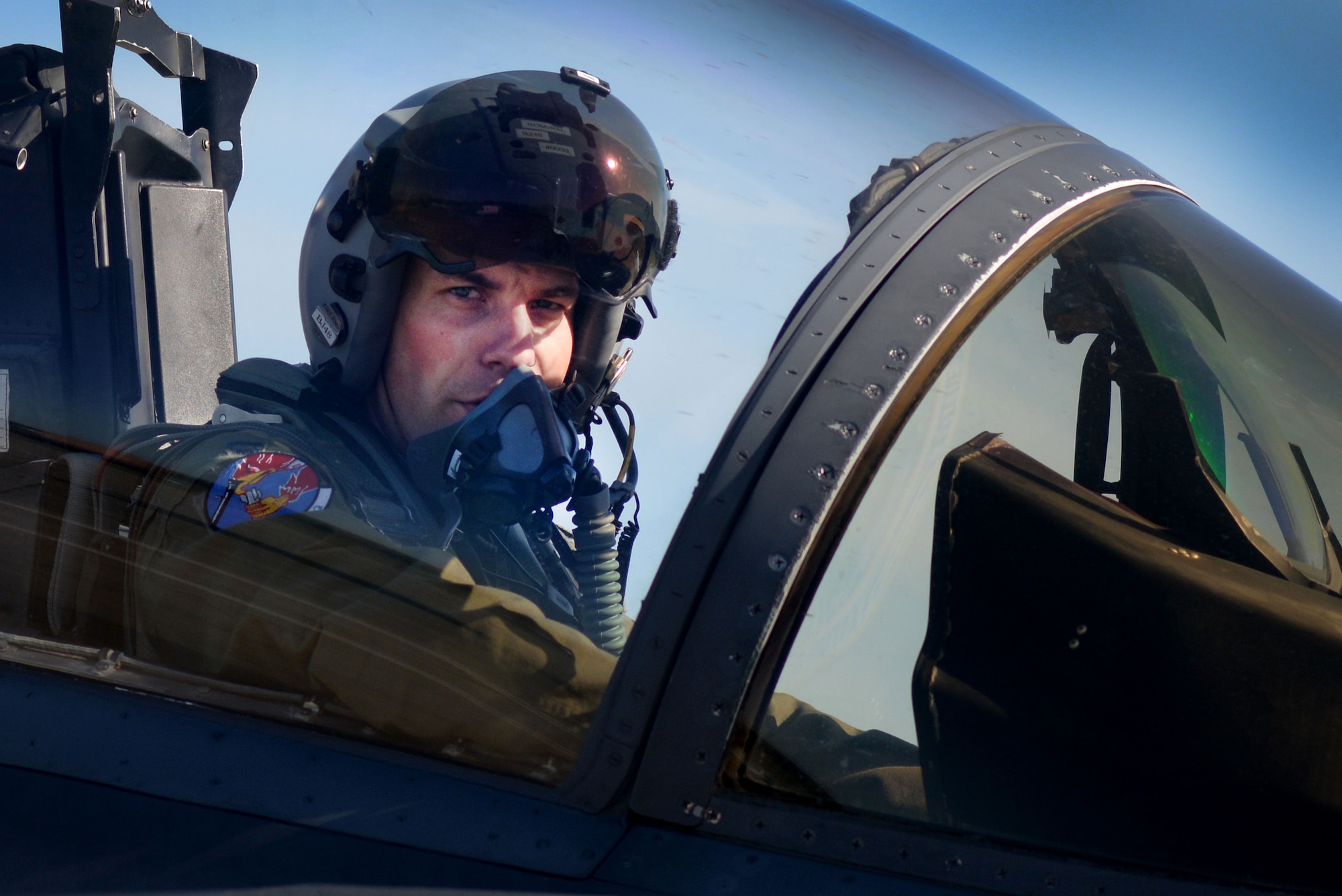 U.S. Air Force Capt. Nathan Janssen, 492nd Fighter Squadron pilot taxis his F-15E Strike Eagle for takeoff April 20, at Royal Air Force Lakenheath, England. Janssen and his crew conducted air-to-air fighter integration training with F-22 Raptors from the 95th Fighter Squadron which allows the legacy aircraft a unique opportunity to fly alongside the advanced fifth-generation aircraft while working with joint partners and NATO allies. (U.S. Air Force photo/ Tech. Sgt. Matthew Plew)