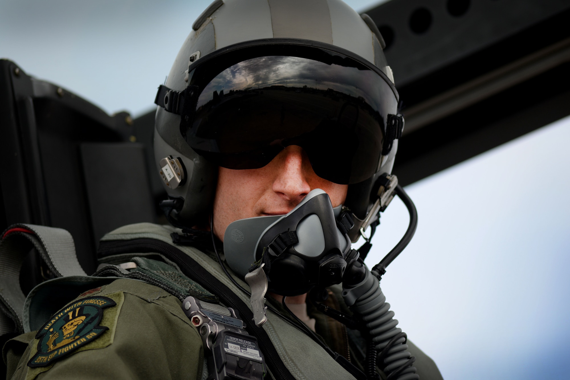 U.S. Air Force Major Michael Frye, 95th Fighter Squadron assistant director of operations, prepares his F-22 Raptor for takeoff April 21, at Royal Air Force Lakenheath, England. Frye conducted air-to-air fighter integration training with F-15E Strike Eagles from the 492nd Fighter Squadron which allows the advanced fifth-generation aircraft a unique opportunity to fly alongside the legacy aircraft while working with joint partners and NATO allies. (U.S. Air Force photo/ Tech. Sgt. Matthew Plew)