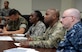 Board members listen to service members’ answers during a Sexual Assault Prevention and Response competition April 27, 2016, at Andersen Air Force Base, Guam. To conclude the Sexual Assault Awareness and Prevention Month, Task Force Talon, 36th Wing, Joint Region Marianas and Marine Corps Activity Equal Opportunity/SAPR offices conducted a joint competition to promote esprit de corps and bring awareness to the SAPR programs. (U.S. Air Force photo by Airman 1st Class Arielle Vasquez/Released)