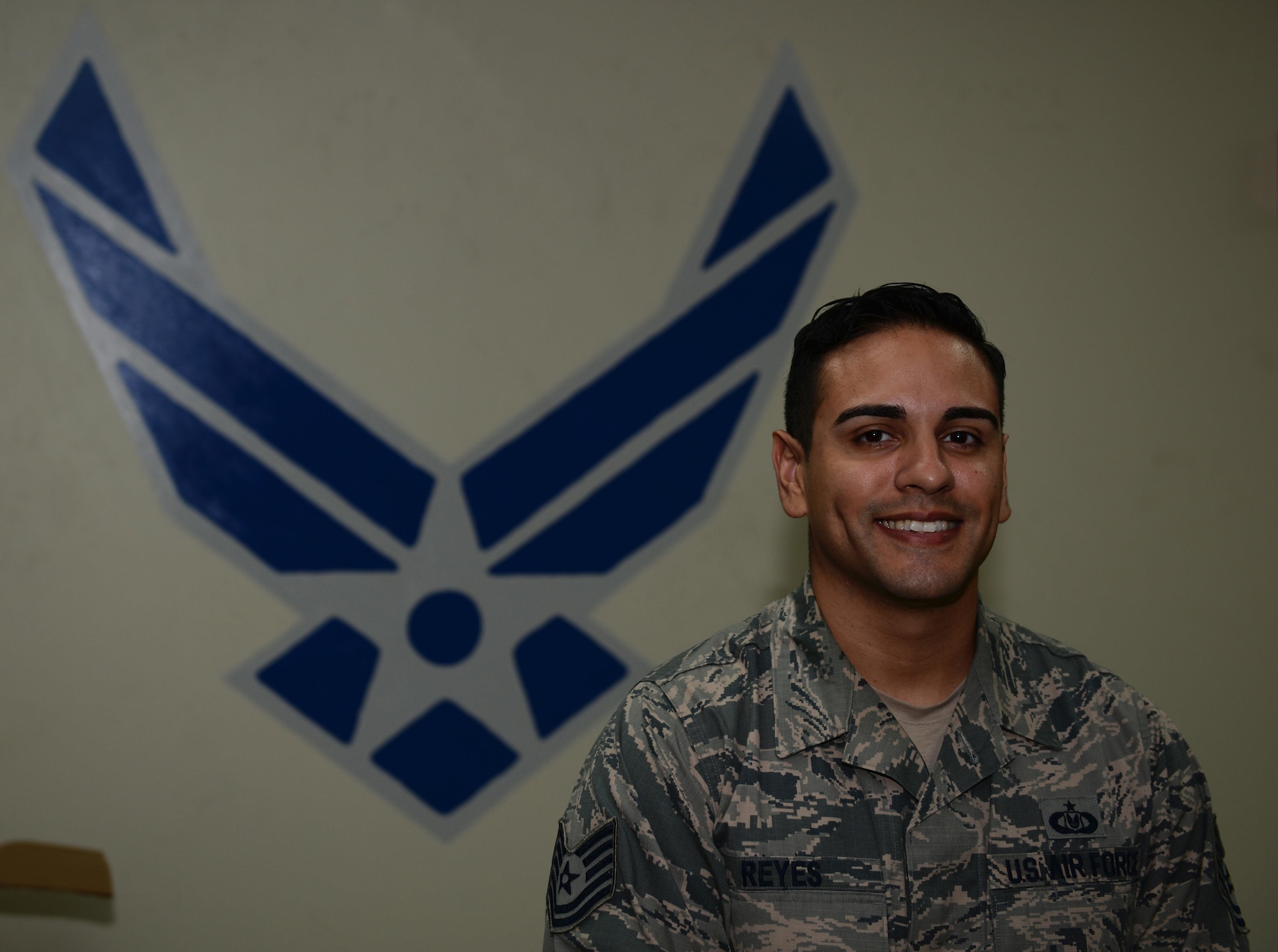 Tech. Sgt. Luis Reyes, 36th Operations Support Squadron aircrew flight equipment craftsman, was selected March 2016 to commission through the Senior Leader Enlisted Commissioning Program – Active Duty Scholarship. Through the program, Reyes plans to complete his bachelor’s degree and commission in the Air Force through Officer Training School. (U.S. Air Force photo by Airman 1st Class Jacob Skovo)