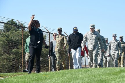 Deborah Plowden, Sexual Assault Response Coordinator, 85th Support Command, asks questions about Sexual Assault Awareness Prevention during an installation-walk, April 22, 2016. The walk, conducted at the Paul G. Schulstad Army Reserve Center, was an interactive event with participants from the 85th Support Command and the Defense Contract Management Agency-Chicago. The 85th Support Command’s Sexual Harassment/Assault Response and Prevention team planned various training events, throughout the month, to help spread awareness in what one can do to prevent, respond to and reduce sexual assault within the ranks. April is the U.S. Army’s Sexual Assault Awareness Month.
(U.S. Army photo by Mr. Anthony L. Taylor/Released)