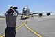Kenneth Goulding, a 92nd Maintenance Squadron transient alert aircraft servicer, taxies in a KC-135 Stratotanker from McConnell Air Force Base, Kan., April 26, 2016, at Fairchild AFB, Wash. Because of its ramp space, logistical capabilities and maintenance facilities, Fairchild AFB received six KC-135 Stratotankers that were evacuated from McConnell AFB due to projected severe weather. (U.S. Air Force photo/Airman 1st Class Taylor Bourgeous) 