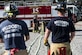 Firefighters from the Valdosta Fire Department put equipment away after aircraft live fire training, April 26, 2016, at Moody Air Force Base, Ga. Moody’s fire department and the VFD use similar equipment, which makes training and working together easier. (U.S. Air Force photo by Airman 1st Class Janiqua P. Robinson/Released)