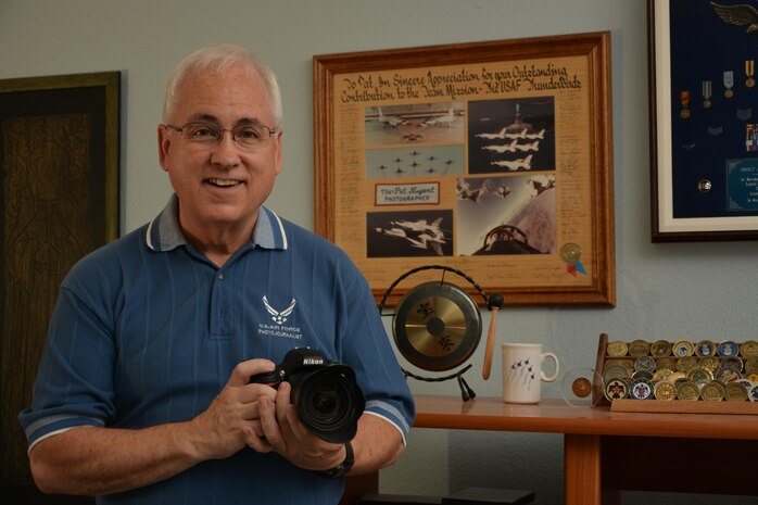 Senior Master Sergeant (Ret.) Pat Nugent joined the Air Force wanting to become a jet engine mechanic, but he quickly found out that Air Force needs come first and he was sent to school to become a parachute rigger.  With a passion for photography, Nugent was able to cross-train to a new career field, enjoying assignments in Nebraska and Colorado before getting assigned to the Air Force’s “Thunderbirds.”  That assignment led to a competitive selection as a photojournalist and resulted in advanced training at Syracuse University.  While stationed in Germany, Nugent covered the Rhein-Main Air Base bombing and the return of hostages Father Martin Jenco and David Jacobson, as well as those kidnapped from the Italian cruise ship “Achille Lauro.”  Nugent also covered Operations DESERT SHIELD, DESERT STORM, PROVIDE HOPE and the Panama invasion.  He supervised the “Prototype” Electronic Imaging Center during the early and groundbreaking days that introduced digital photography to the Department of Defense.  Nugent retired in 1992 after 23 years of service and continues to participate in military photography workshops and the Military Photographer of the Year program