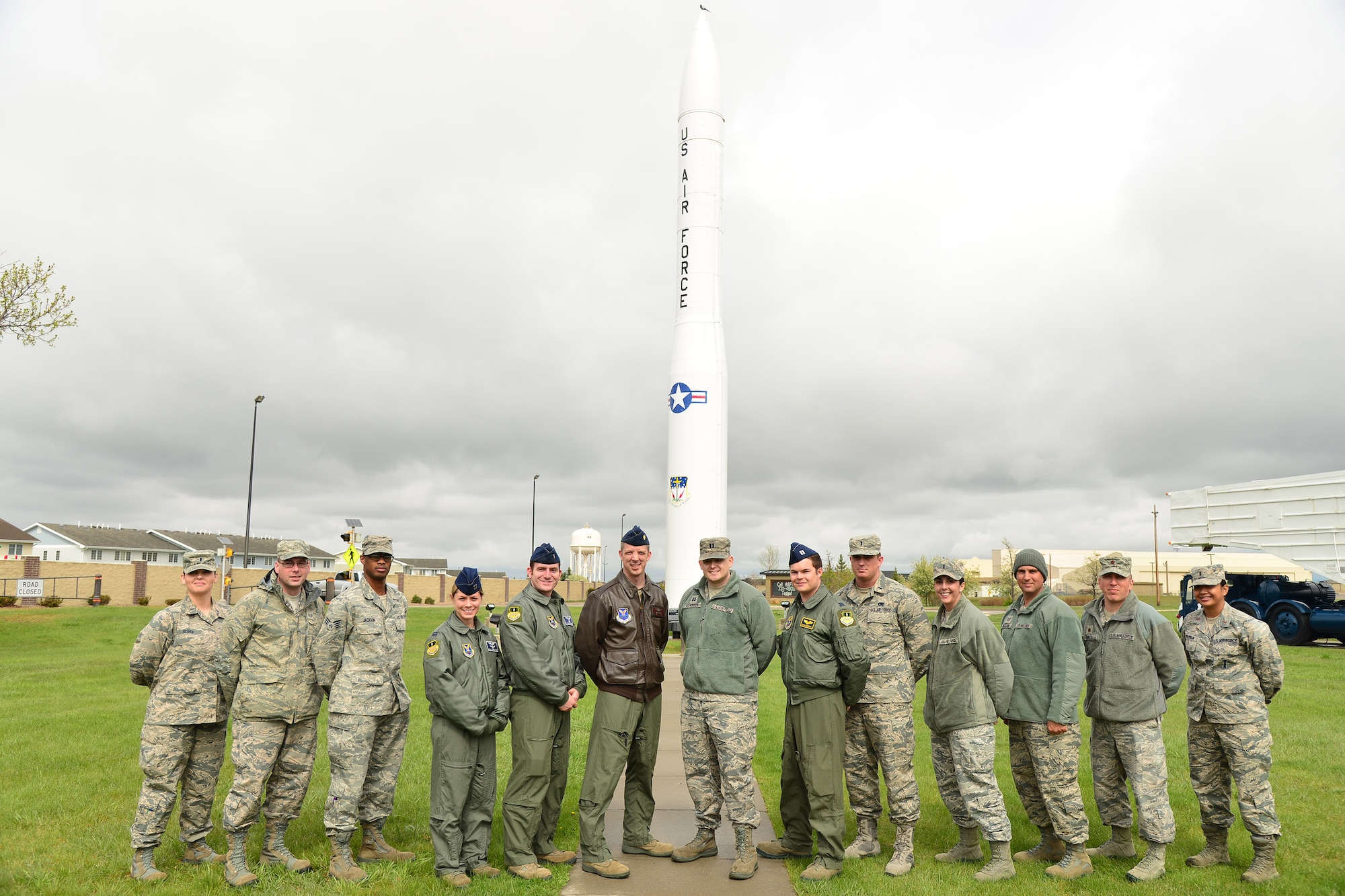Airmen from the 2nd Bomb Wing at Barksdale Air Force Base, La., visit Malmstrom Air Force Base, Mont., as part of the Bomber-Missile Exchange Course, April 26, 2016. The overall objective of the BMEC is to build a core of mid-level Air Force Global Strike Command leaders with a broad scope of understanding of tactics, techniques and procedures applicable across both weapon systems. (U.S. Air Force photo/Airman Daniel Brosam)