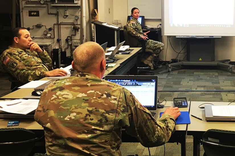 After earning the Evaluating Instructor Course certification, Sgt. 1st Class Jessica Choate, 3rd Brigade 94th Training Division, conducts her first training session at Regional Training Site-Maintenance-Fort Devens, Mass., April 26-27, 2016. Choate is the first Army Reserve Soldier to earn the EIC certification in the Army Reserve and the Ordnance branch.