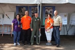 From left: Amber Lamm, JBSA community planner, Bryan Hummel, JBSA pollution prevention manager and aquifer recharge specialist, Lt. Col. Emil Bliss, 12th Flying Training Wing Community Initiatives director, Meg Reyes, director of JBSA installation encroachment and compatible development, and Monte Cox, a contracted community planning liaison. The group presented as one of the exhibitors at Earth Day Texas, an annual event supporting environmental conservation and education in Texas.