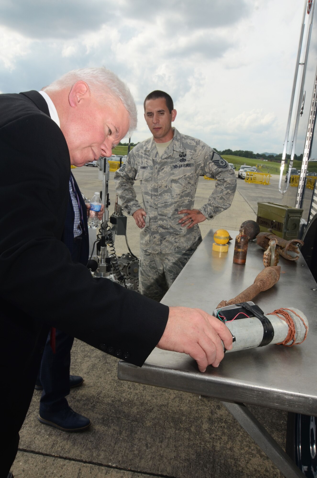 Military and civilian guests register as the Dobbins Business After Hours, held at Dobbins Air Reserve Base, Ga. April 27, 2016. The program, sponsored by the 94th Airlift Wing is designed to join local community members and base personnel in an evening of interaction. Guests were treated to food prepared by Local restaurants. (U.S. Air Force photo by Don Peek)