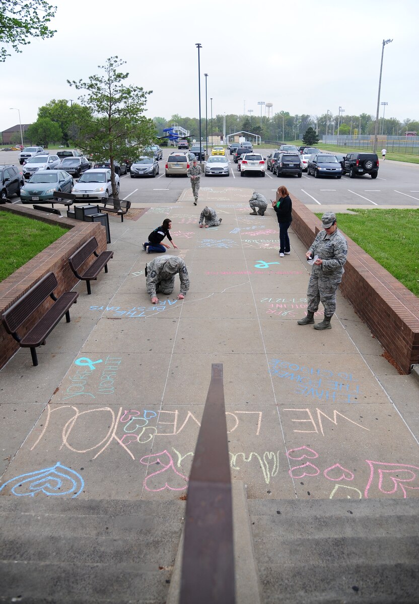 Whiteman SAPR members 'chalk the walk' > Whiteman Air Force Base > News