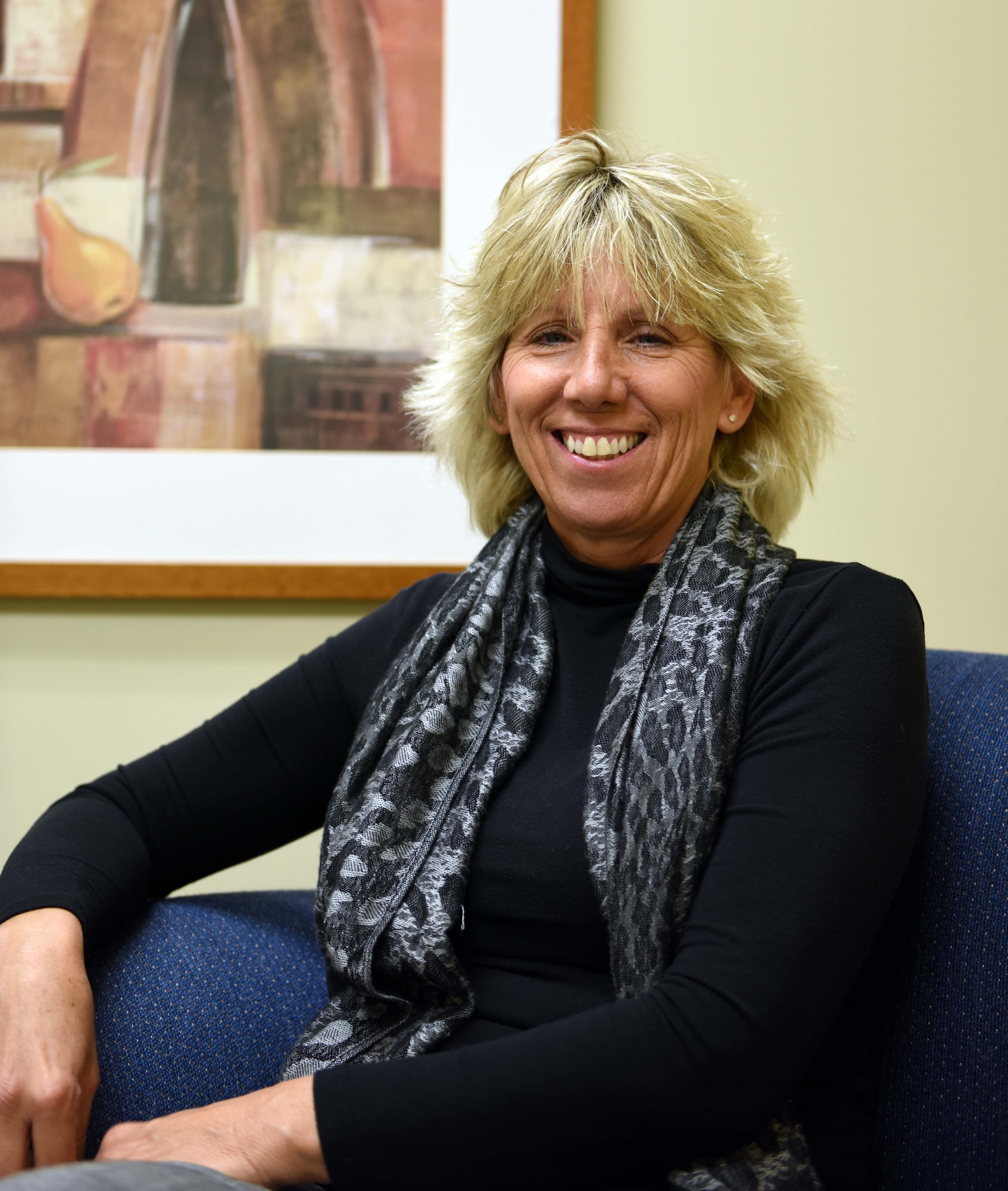 Dr. Jennifer Harris, 30th Medical Operations Squadron clinical psychologist, poses for a photo in her office where she conducts all her counseling sessions for the Behavioral Health Optimization Program, April 29, 2016, Vandenberg Air Force Base, Calif. BHOP provides patients with a behavioral health consultant for short sessions, aimed at enhancing overall health and wellness for body, mind, and spirit. (U.S. Air Force photo by Senior Airman Ian Dudley/Released)
