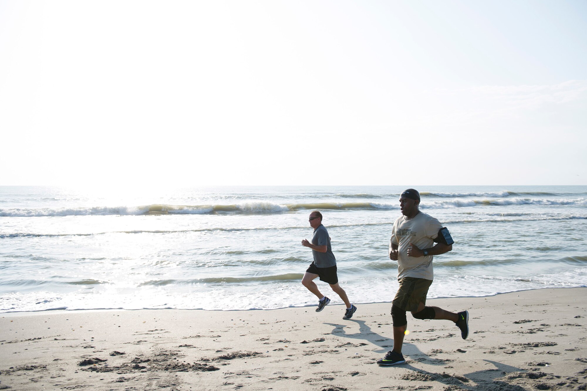 Members of Patrick Air Force Base and Cape Canaveral Air Force Station, Fla., participate in an Air Force Assistance Fund 5K run at the beach here April 29, 2016. The AFAF campaign began March 23 and ends May 1, 2016. All proceeds go to four charities, which are: The Air Force Aid Society benefits Air Force Aid Society, Air Force Villages are Retirement community for Officers, spouses, widows and widowers, Air Force Enlisted Villages and the General and Mrs. Curtis E. LeMay Foundation. To donate or for more information, contact 1st Lt. Futch at (321) 853-9146 or Master Sgt. Pratt at (321) 494-9967. (U.S. Air Force photos/Matthew Jurgens) (Released)
