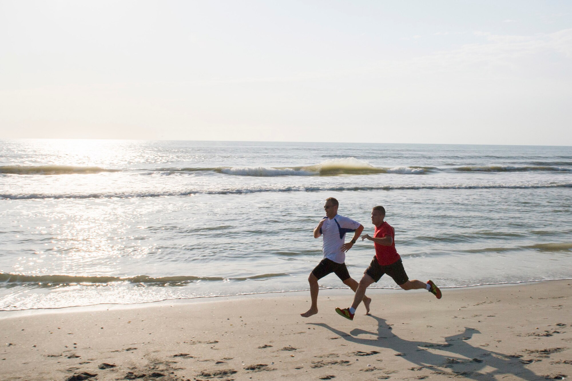 Members of Patrick Air Force Base and Cape Canaveral Air Force Station, Fla., participate in an Air Force Assistance Fund 5K run at the beach here April 29, 2016. The AFAF campaign began March 23 and ends May 1, 2016. All proceeds go to four charities, which are: The Air Force Aid Society benefits Air Force Aid Society, Air Force Villages are Retirement community for Officers, spouses, widows and widowers, Air Force Enlisted Villages and the General and Mrs. Curtis E. LeMay Foundation. To donate or for more information, contact 1st Lt. Futch at (321) 853-9146 or Master Sgt. Pratt at (321) 494-9967. (U.S. Air Force photos/Matthew Jurgens) (Released)
