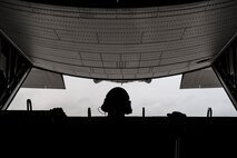 U.S. Air Force Staff Sgt. Shaun Larue, 1st Special Operations Squadron MC-130H Combat Talon II loadmaster, surveys a flight line as an MC-130H taxis down a runway July 19, 2016, at Marine Corps Station Camp Mujuk, South Korea. 17th SOS aircrews picked up Marines assigned to 2nd Battalion, 2nd Marine Regiment, Marine Corps Base Camp Lejeune, N.C., for a joint-operation airfield seizure exercise off the coast of Okinawa, Japan. (U.S. Air Force Photo by Senior Airman Peter Reft) 