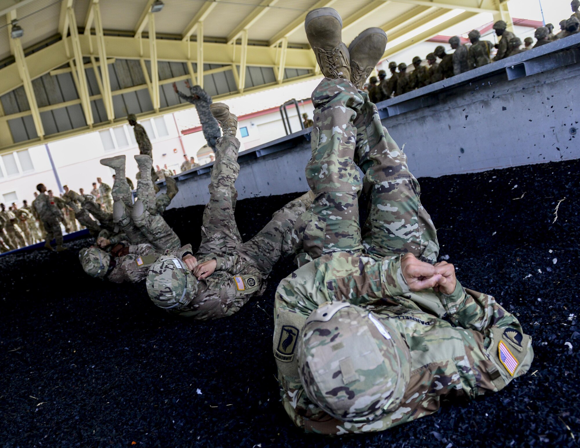 U.S. Army 173rd Airborne Brigade paratroopers conduct sustained airborne training July 27, 2016 at Aviano Air Base, Italy. The 173rd Airborne Brigade from Vicenza, Italy, is the Army Contingency Response Force in Europe. They are capable of projecting forces to conduct a full range of military operations across the United States European, Central and Africa Command areas of responsibility. (U.S. Air Force photo by Senior Airman Krystal Ardrey/Released)