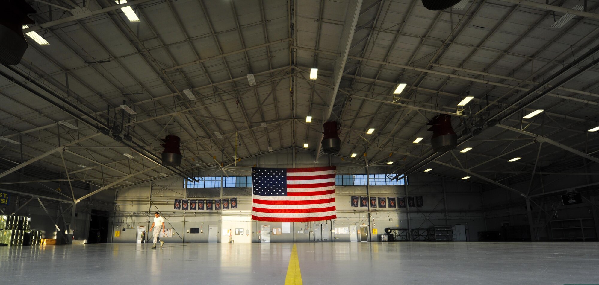 The 4th Aircraft Maintenance Unit performs aircraft repairs in this hangar at Hurlburt Field, Fla., July 20, 2016. The 4th AMU maintains aircraft 24 hours a day to ensure training missions go as planned. (U.S. Air Force photo by Airman Dennis Spain)
