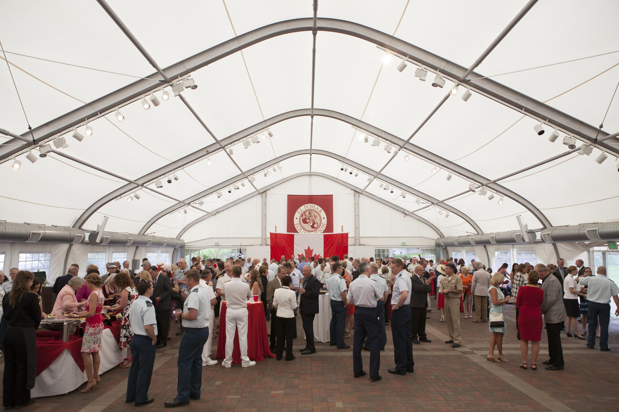 PETERSON AIR FORCE BASE, Colo. -- Canadians and American military and their family members celebrate Canada Day on June 30, 2016. The event brings together members of North American Aerospace Defense Command, the bi-national Canadian and American command that provides maritime warning, aerospace warning and aerospace control for Canada and the United States. (Courtesy photo)