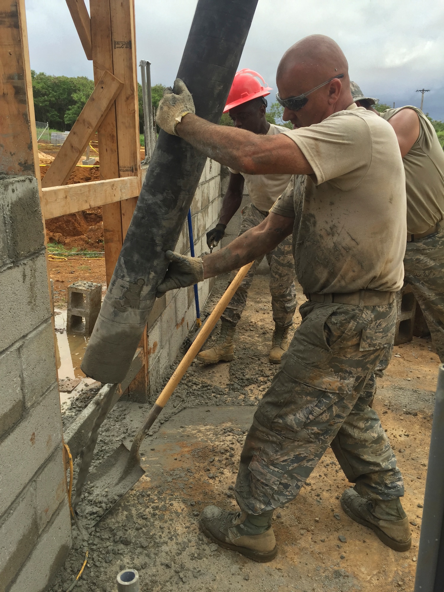 Members of the 102nd Civil Engineer Squadron traveled to the island of Guam as part of the Innovative Readiness Training Program Habitat for Humanity project.  Assisting in the construction of two homes, the team spent two weeks deployed to the U.S. Territory honing their construction skills while simultaneously contributing to the welfare and needs of the Guam community.