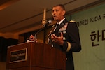 General Vincent K. Brooks, commander of the United Nations Command, Combined Forces Command addresses members of Korea Institute for Defense Analyses at a breakfast on August 2, 2016. He addressed security concerns in the region and the strength of the Alliance between the Republic of Korea and the United States. 