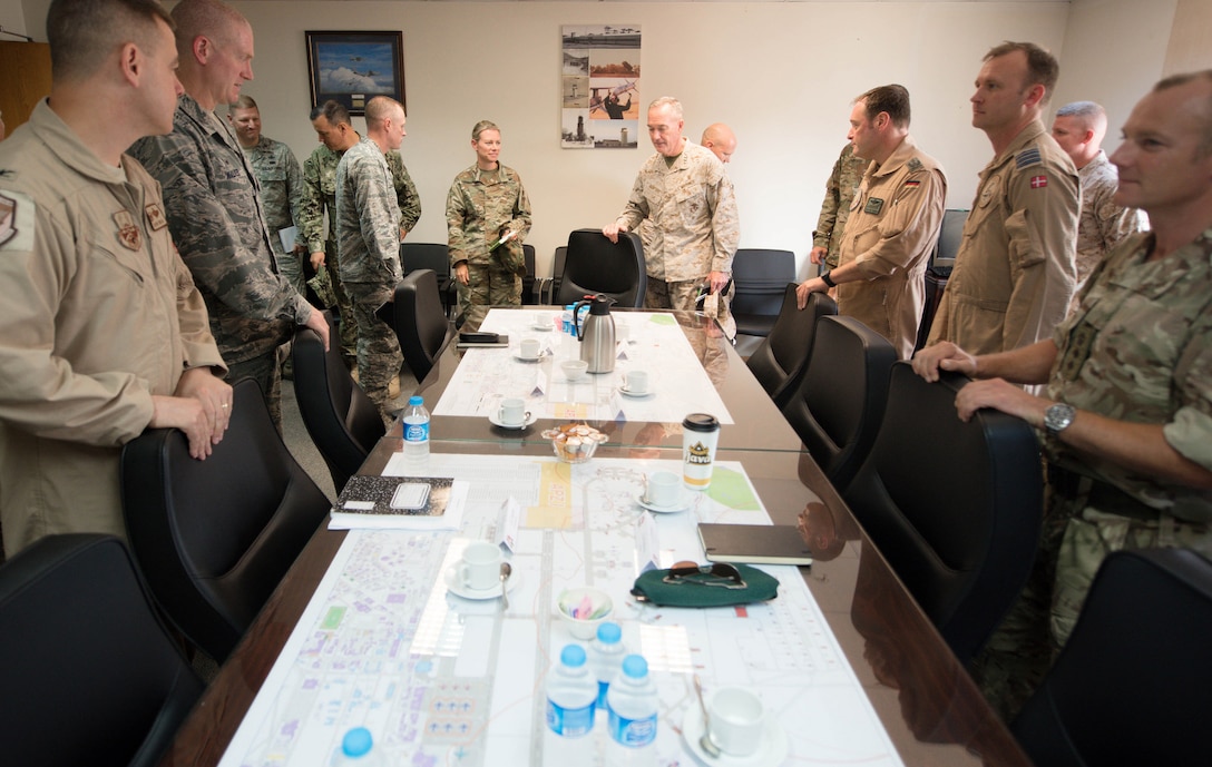 Marine Corps Gen. Joe Dunford, center right, chairman of the Joint Chiefs of Staff, attends a NATO roundtable at Incirlik Air Base, Turkey, Aug. 2, 2016. DoD photo by Navy Petty Officer 2nd Class Dominique A. Pineiro