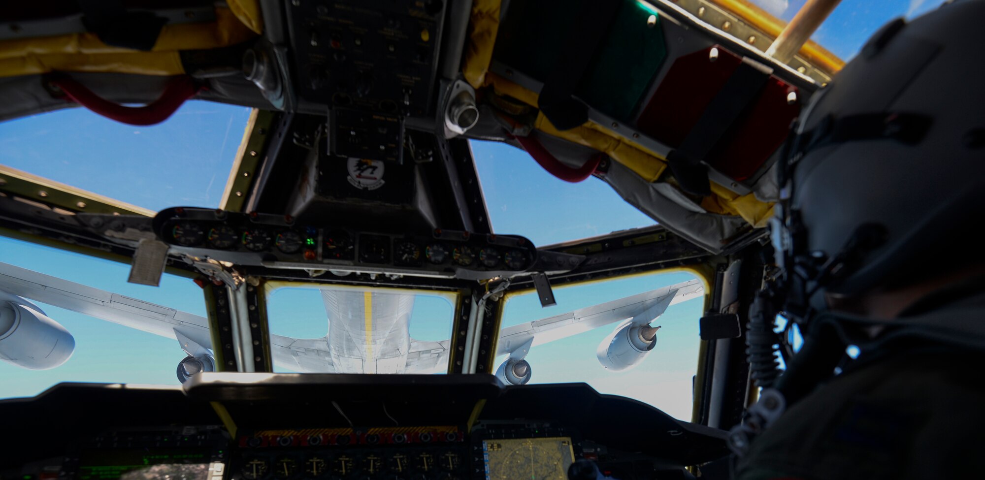 A B-52 Stratofortress from the 2nd Bomb Wing, Barksdale Air Force Base, La. conduct aerial refueling with a KC-135 Stratotanker from the 22nd Air Refueling Wing, McConnell Air Force Base, Kan., while conducting a non-stop flight from the U.S. to the North and Baltic Seas during the operation POLAR ROAR July 31, 2016. During the operation, the bomber crews strengthened their interoperability with key allies and partners by conducting intercept training with NORAD-assigned Canadian and U.S. fighter aircraft and Portuguese Air Force fighter aircraft assigned to NATO’s Baltic Air Policing mission. The operation demonstrated the ability of the U.S. bomber force to provide a flexible and vigilant long-range global-strike capability, and provide unique and valuable opportunities to train and integrate with allies and partners. (U.S. Air Force photo by Staff Sgt. Matthew B. Fredericks)