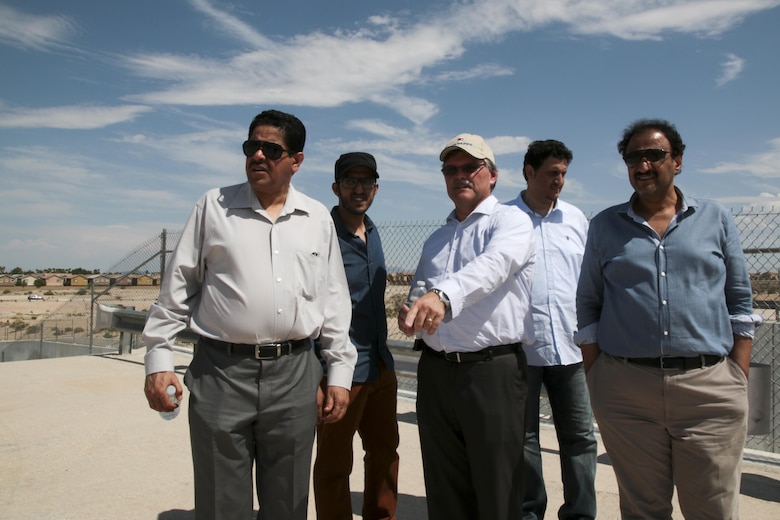 Clark County Regional Flood Control District General Manager Steve Parrish (center) provides an overview of the regional flood control system here July 28. A delegation from Saudi Arabia visited several joint project sites with the U.S. Army Corps of Engineers Los Angeles District and longtime partner CCRFCD.   