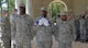 The chaplain candidates return from a 2.8 mile ruck march at Robins Air Force Base, Georgia, July 25, 2016. During the last week of the Air Force Reserve Command Chaplain Candidate Intensive Interview program, the candidates were immersed in fast-paced mobility training conducted by active-duty instructors from the 5th CBCSS. This mobility training, typically a two-week process, was condensed and compacted to fit into the two-day window the candidates had available. 