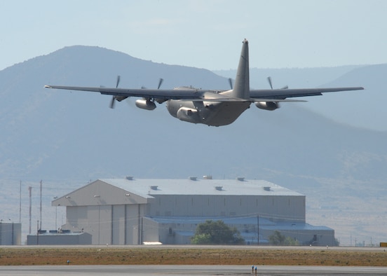 MC-130H Talon II 1699 takes off from Kirtland and the 58th
Special Operations Wing en route to Hurlburt Field, Fla., where it will be assigned to the 19th Special Operations Squadron. (Air Force photo by Todd Berenger) 
