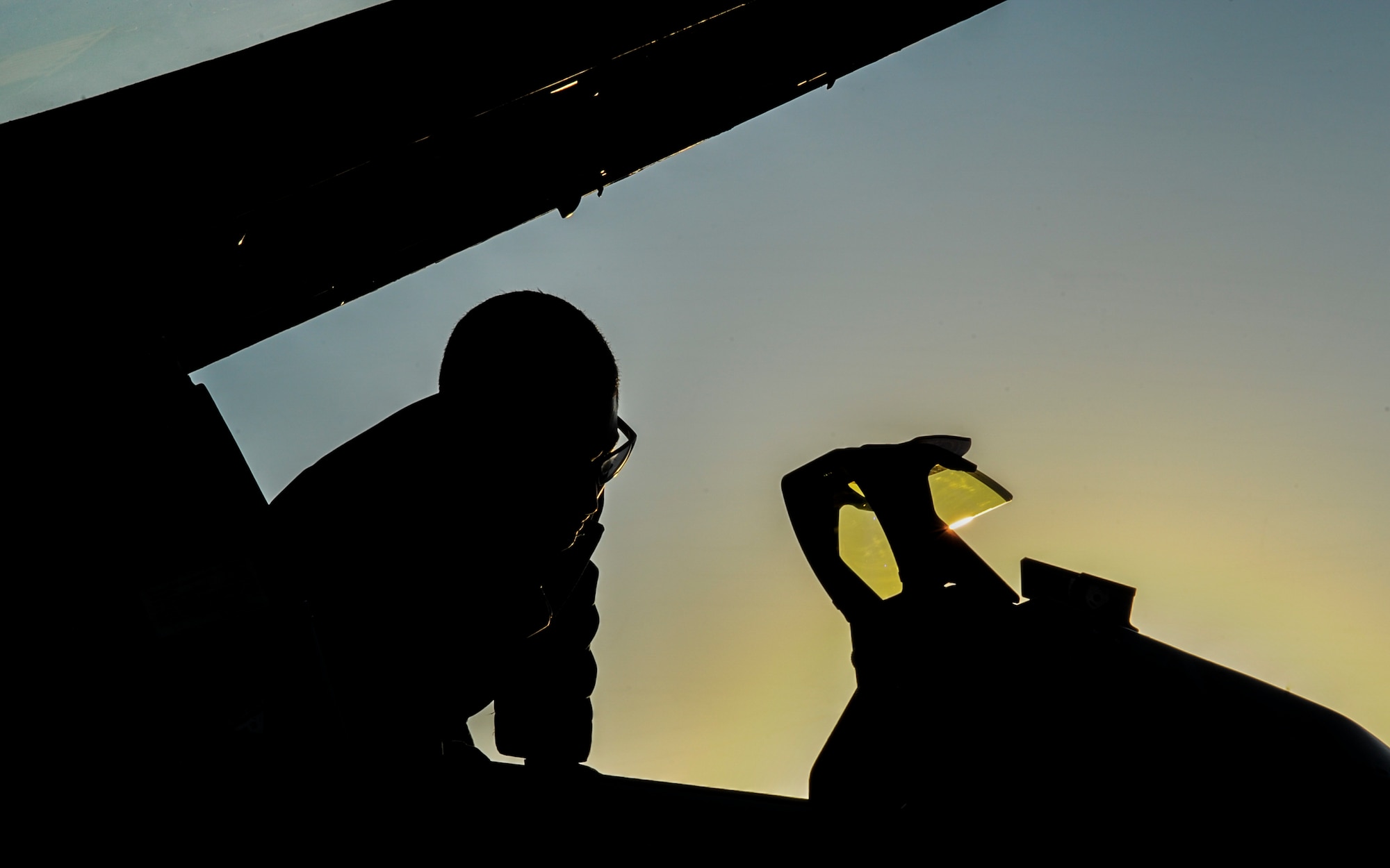 Senior Airman Manuel Jimenez, 555th Fighter Squadron Crew Chief, Aviano Air Force Base, Italy, prepares the cockpit of an F-16 Fighting Falcon for take-off at Nellis Air Force Base, Nev., Aug. 2, 2016. The 555th FS flew to Fort Irwin, Ca. to participate in Green Flag 16-8. (United States Air Force photo by Airman 1st Class Kevin Tanenbaum/Released) 