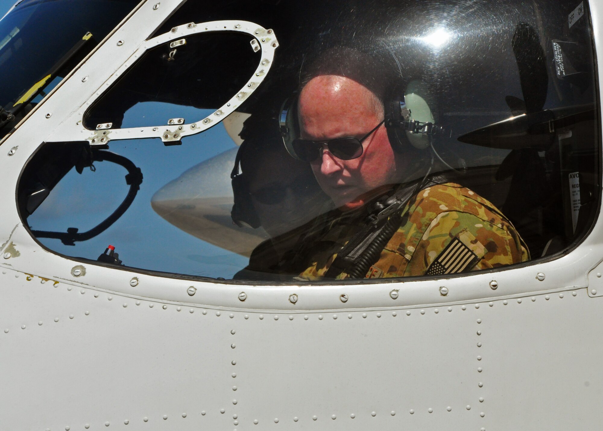 Maj. Gen. Eugene Haase, Air Force Special Operations Command vice commander, prepares to taxi his C-145A Skytruck on the Duke Field, Fla., flightline July 28, 2016.  Haase spent the day getting a close-up look at how Duke's Reserve and active-duty Airmen work seamlessly under the Total Force Integration concept to perform their shared AFSOC mission sets. (U.S. Air Force photo/Dan Neely)