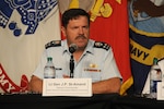NORAD Deputy Commander, Lt.-Gen Pierre St-Amand, speaks at the U.S. Strategic Command Deterrence Symposium panel July 27, 2016, in Omaha, NE. The symposium drew from academic, government, military and international experts to explore a broad range of deterrence issues and thinking during a single event.