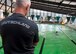 Sgt. Maj. Michael Kern, German liaison officer to Fort Rucker, Alabama, looks on as Air Force, Army, and Navy members complete the swim portion of their German Armed Forces Proficiency Badge qualification at the YMCA in Prattville, Alabama. (Courtesy photo)