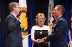Defense Secretary Ash Carter administers the oath of office to incoming National Guard Bureau chief Air National Guard Gen. Joseph Lengyel, Aug. 3, 2016, at the National Guard Bureau change of responsiblity ceremony at the Pentagon. 