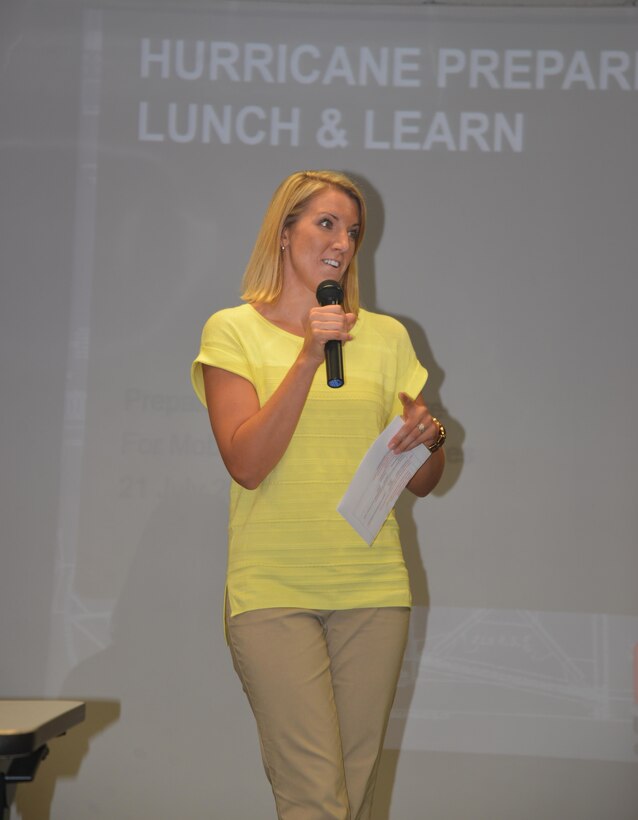 Ashley Leflore, emergency management specialist hosting a Hurricane Preparedness Lunch and Learn.