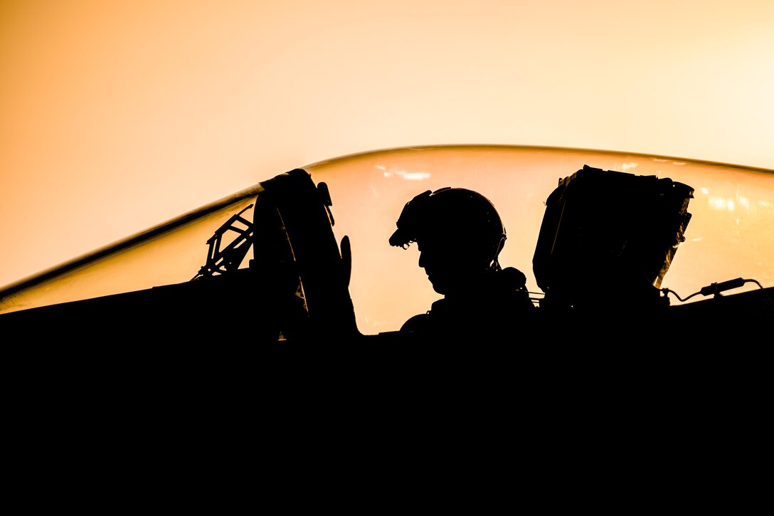 A pilot performs preflight checks on an F/A-18C Hornet on the flight deck of the USS Dwight D. Eisenhower in the Pacific Ocean, July 31, 2016. The aircraft carrier is supporting Operation Inherent Resolve, maritime security operations and theater security cooperation efforts in the U.S. 5th Fleet area of operations. Navy photo by Petty Officer 3rd Class J. Alexander Delgado