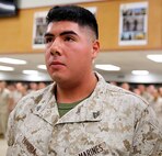 Jaime J. Zamora with Chemical Biological Incident Force, CBIRF, was pinned to the rank of corporal during a promotion ceremony at Naval Support Facility at Indian Head, Md. August 1, 2016. Zamora works as a motor vehicle operator for the motor transport platoon at CBIRF (Official USMC photo by Lance Cpl. Maverick Mejia)


