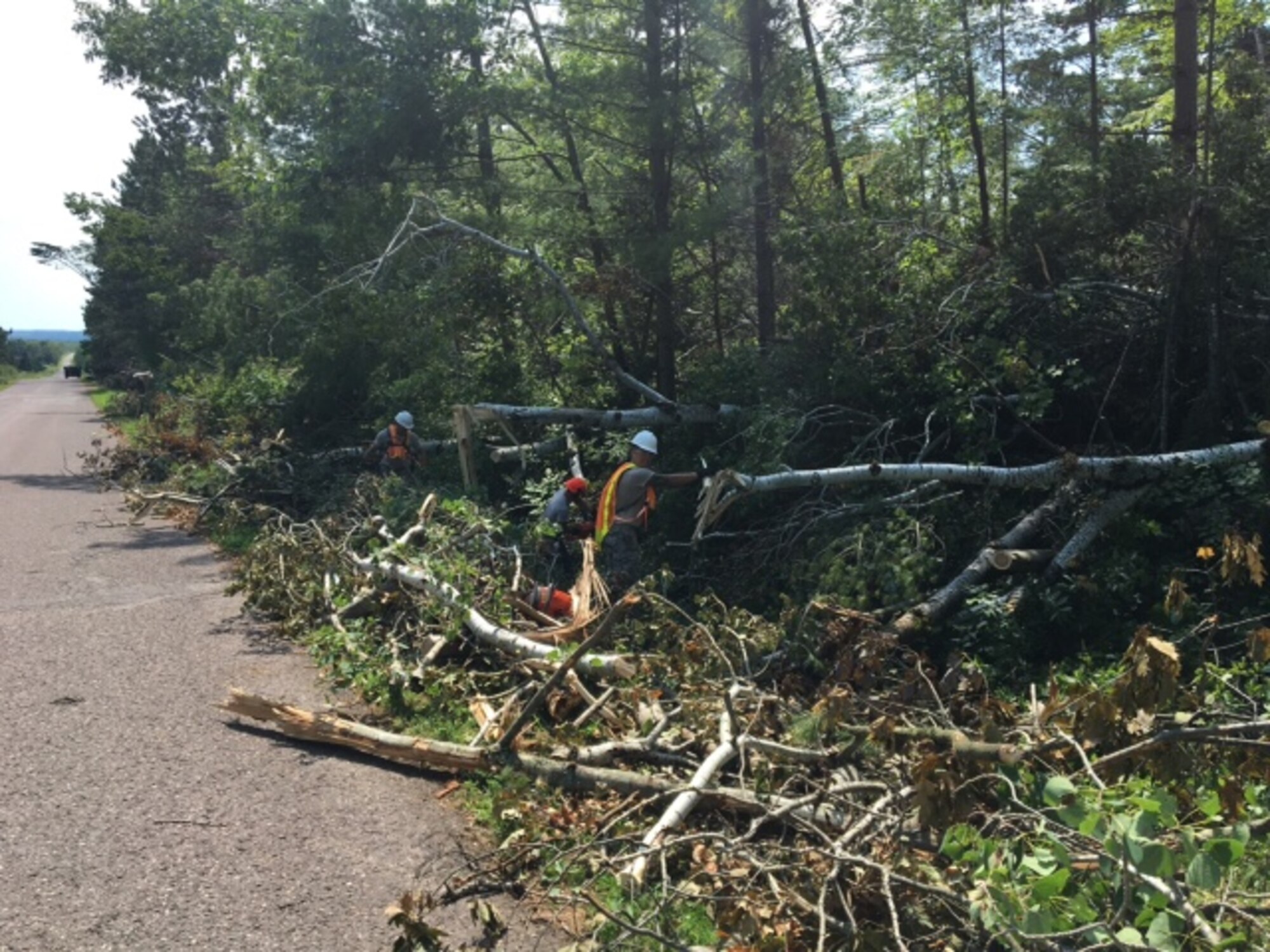 The Wisconsin National Guard activated nine personnel from the 128th Air Refueling Wing’s Civil Engineer Squadron to state active duty as a part of the recovery response for major flood damage in northwestern Wisconsin Aug. 3, 2016.