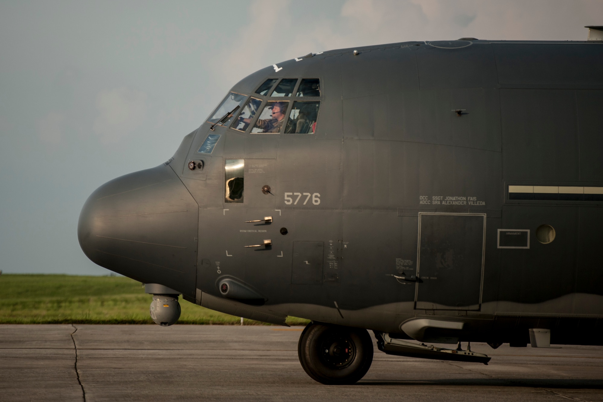 An MC-130H Combat Talon II taxis on the flight line July 28, 2016, at Kadena Air Base, Japan. The Combat Talon II features a suite of terrain-following and terrain-avoidance radars operating as low as 250-feet in adverse weather conditions, which enable the aircraft to make short runway landings with pinpoint accuracy day or night. (U.S. Air Force photo by Senior Airman Peter Reft)