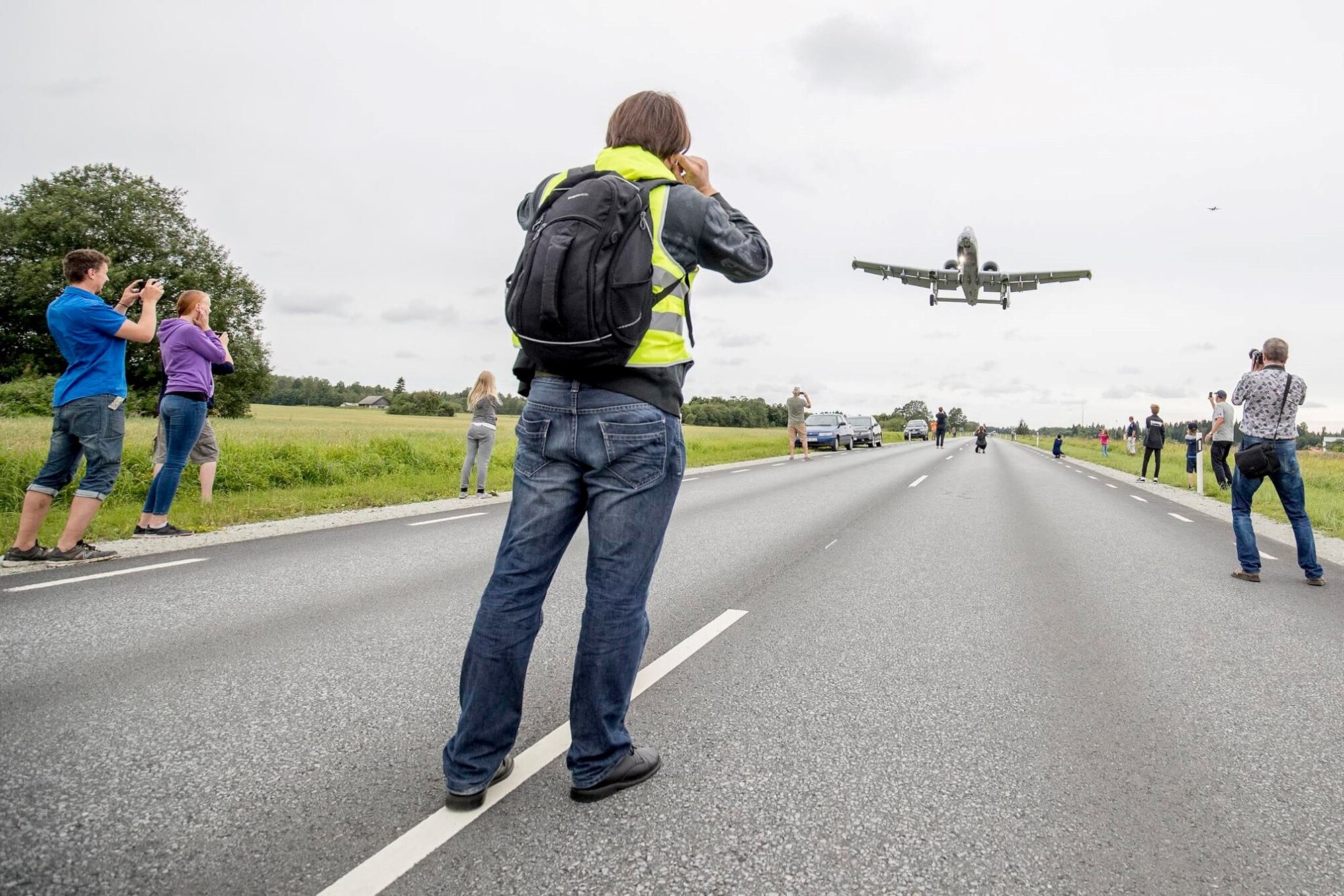 Eight United States Air Force Reserve Command A-10s assigned to the 442nd Fighter Wing, Whiteman Air Force Base, Missouri, conducted highway landings on the Jägala-Käravete Highway in Northern Estonia, Aug 1. Eight successful landings and take-offs from the highway not only displays the U.S. Air Force’s tactical capabilities, it also displays the partnership between the U.S. and Estonia that allowed for the coordination of the event. (Courtesy photo/ Andres Putting)