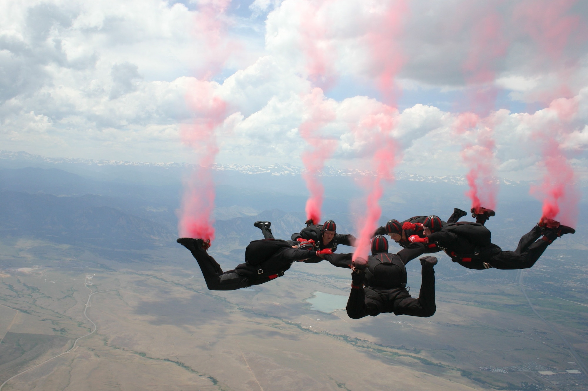 The U.S. Army Special Operations Command Parachute Demonstration Team - the Black Daggers - is comprised entirely of volunteers from throughout the Army Special Operations community. They have diverse backgrounds and various military specialties. The team represents the professionalism and dedication of Special Operations Forces. (Courtesy of USASOC)