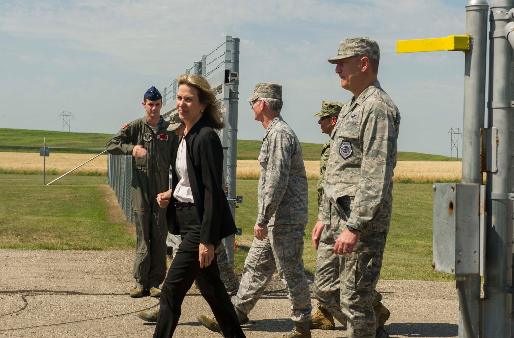 Dr. Elizabeth Sherwood-Randall, deputy secretary of energy, and Gen. Paul Selva, vice chairman of the Joint Chiefs of Staff, walk on to a missile alert facility in the missile complex, N.D., Aug. 3, 2016. Sherwood-Randall and Selva visited the facility to learn first-hand the 91st Missile Wing’s mission. (U.S. Air Force photo/Senior Airman Apryl Hall)