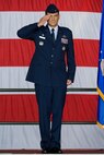 Col. Ethan Griffin, right, accepts the wing colors from Brig. Gen. Patrick Mordente, 18th Air Force vice commander, left, Aug. 5, 2016, inside Hangar 706, on Dover Air Force Base, Del. Griffin assumed command of the 436th Airlift Wing during a change of command ceremony and became 436th AW’s 33rd commander. (U.S. Air Force photo/Roland Balik)