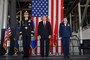 Maj. Gen. Jefferson Burton, Adjutant General, Utah National Guard, Utah Gov. Gary Herbert and Brig. Gen. Christine Burckle stand during an assumption of command ceremony held on Aug. 6, 2016, at Roland R. Wright Air National Guard Base in Salt Lake City. During the ceremony, Burckle was formally promoted to the rank of Brigadier General and assumed command of the Utah Air National Guard. With this new assignment, Burckle became the Utah Air National Guard’s highest-ranking official, as well as the state’s first National Guard female general officer and the first woman to serve as Commander of the Utah Air National Guard. (U.S. Air National Guard photo by Staff Sgt. Annie Edwards)