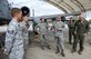 U.S. Air Force Chief Master Sgt. Thomas Brandhuber, 10th Air Force command chief, talks with Airmen and leadership from the 476th Maintenance Squadron, Aug. 6, 2016, at Moody Air Force Base, Ga. The 476th Fighter Group stood up in 2009, under the command of the 10th Air Force, and brought Total Force integration to Moody with 476th citizen Airmen flying and maintaining the 23d Wing’s A-10C Thunderbolt II aircraft.  (U.S. Air Force photo by Airman 1st Class Janiqua P. Robinson)