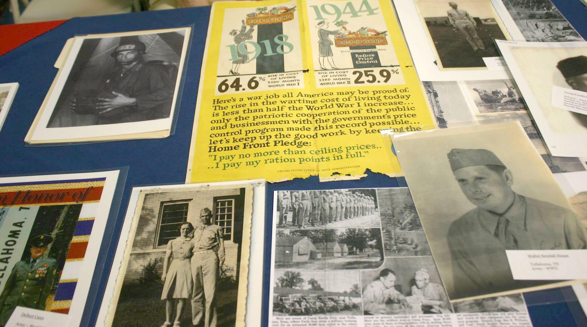 These are some of the photos, posters and letters on display during Elizabeth Taylor’s recent book signing in Tullahoma. The memorabilia displayed shows the history of the area and of Camp Forrest, the Army training base used for training troops during World War II. The camp lies on what is now part of Arnold Air Force Base. Taylor's book is a photographic history of Camp Forrest and its day to day happenings while in operation. (U.S. Air Force photo/Mike Walton)